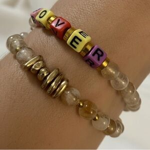 LOVER COUPLES FRIENDHIP BRACELES X 2 GENUINE CITRINE PROTECTION